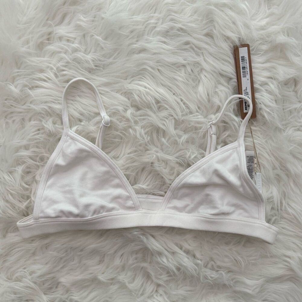 Skims Everyday Cotton Triangle Bralette Snow Size Large